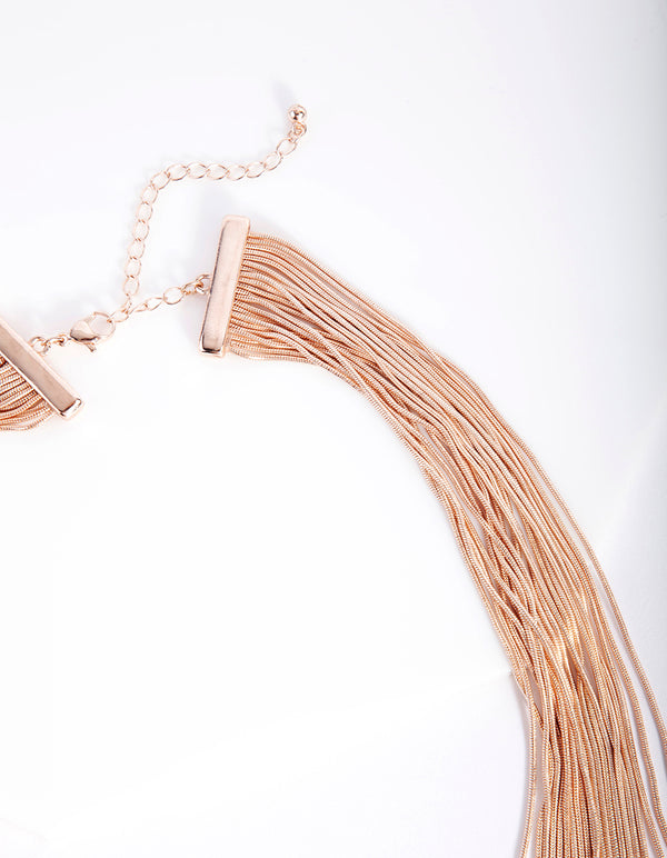 Rose Gold Drape Cutchain Necklace