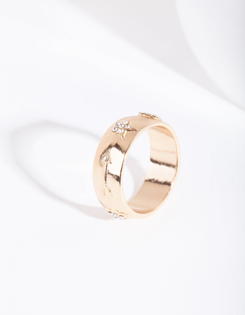 Gold Diamante Symbol Band Ring