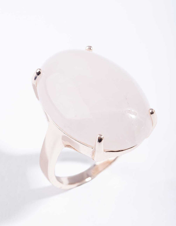 Rose Gold Semi Precious Oval Ring