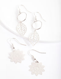 Silver Filigree Leaf Earring Pack - link has visual effect only
