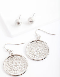 Silver Filigree Disc Earring Pack - link has visual effect only