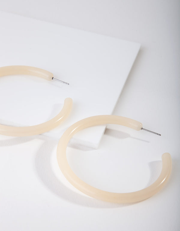 Acrylic Natural Large Hoop Earrings