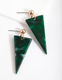 Green Acrylic Triangle Drop Earrings - link has visual effect only
