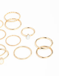 Gold Textured Synthetic Opal Ring 24-Pack - link has visual effect only