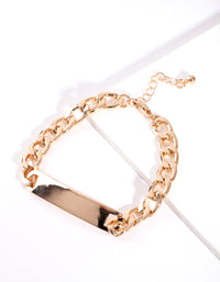 Gold Curb Chain Bracelet - link has visual effect only