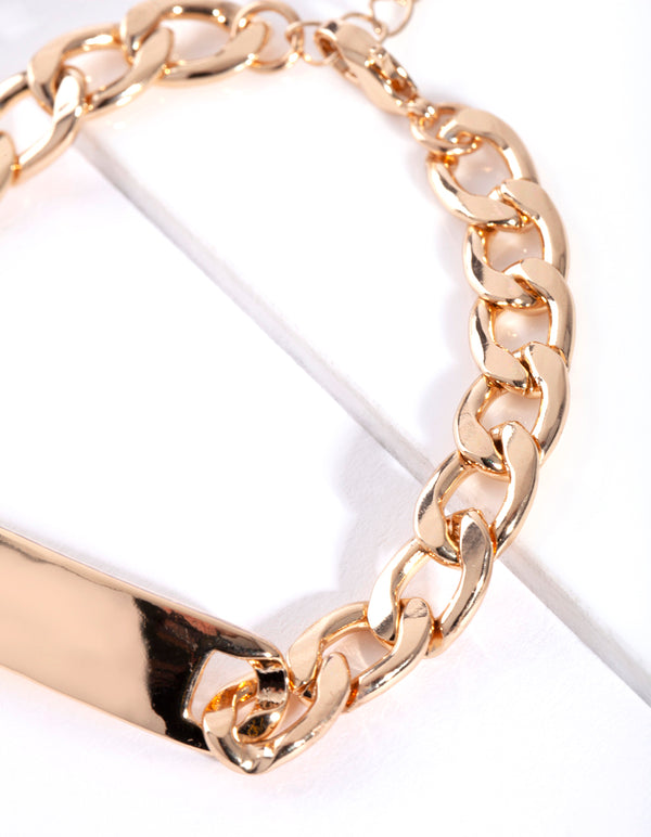 Gold Curb Chain Bracelet
