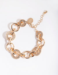 Green Stone Diamante Cupchain Cuff Bracelet - link has visual effect only