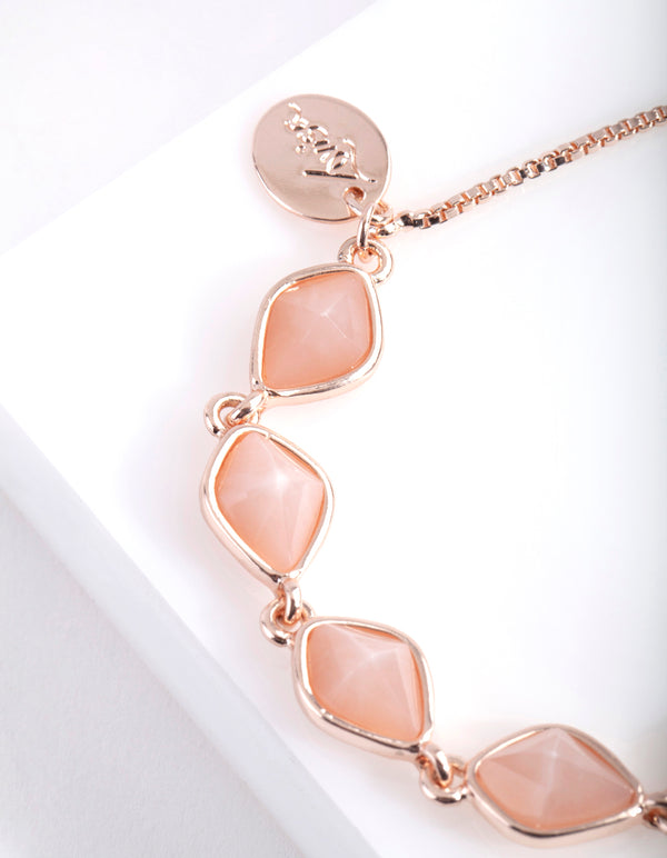 Rose Gold Organic Stonne Toggle Bracelet