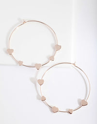 Rose Gold Multi Heart Hoop Earrings - link has visual effect only