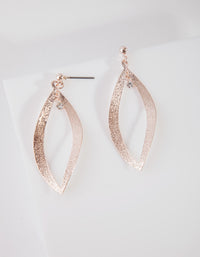 Rose Gold Sandblast Curve Drop Earrings - link has visual effect only