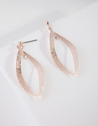 Rose Gold Sandblast Curve Drop Earrings - link has visual effect only