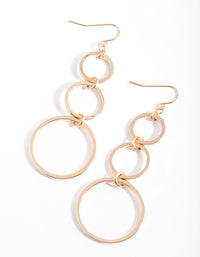 Gold Triple Loop Earrings - link has visual effect only