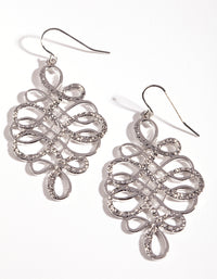 Silver Figure 8 Swirl Drop Earrings - link has visual effect only