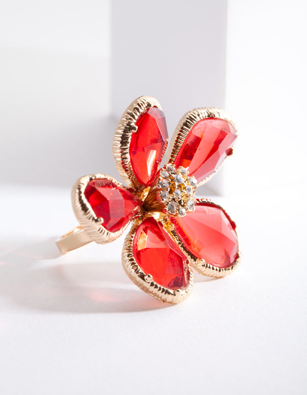 Gold Wire Wrap Flower Ring