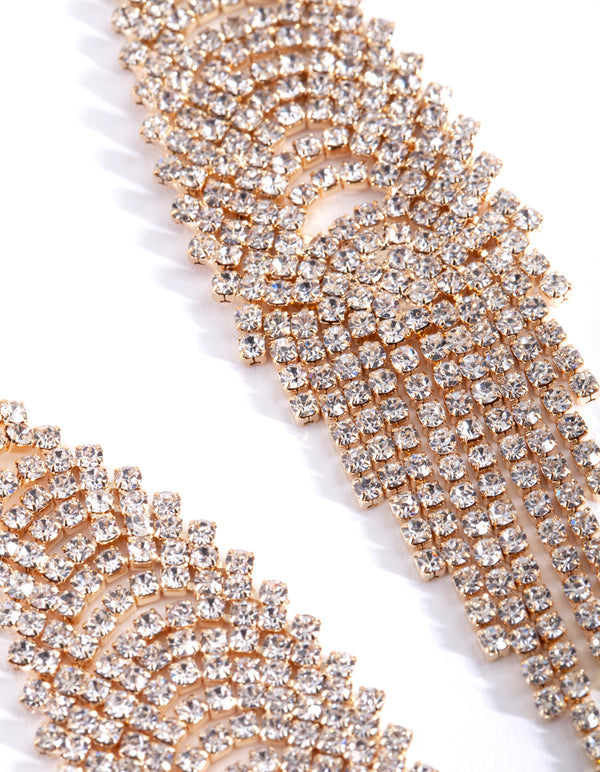 Gold Cupchain Waterfall Earrings