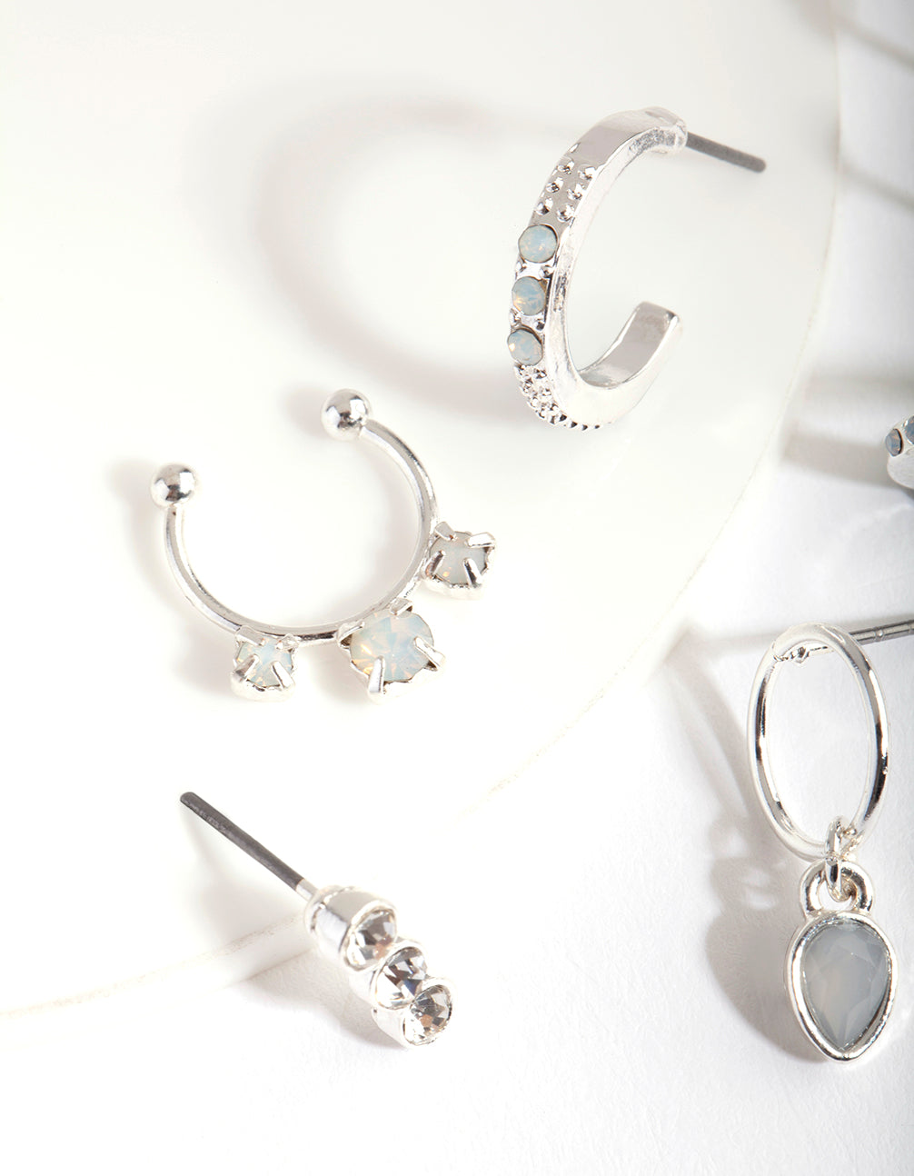 Silver Multi Stone Earring Pack