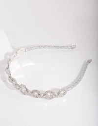 Silver Diamante Chain Link Headband - link has visual effect only