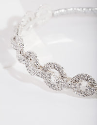 Silver Diamante Chain Link Headband - link has visual effect only