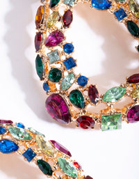 Gold Rainbow Cluster Teardrop Earrings - link has visual effect only