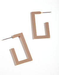 Gold Rectangle Hoop Earrings - link has visual effect only
