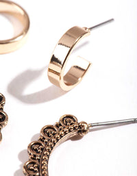 Gold Frill Hoop Earring Pack - link has visual effect only