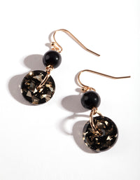 Gold Glitter Beaded Drop Earrings - link has visual effect only