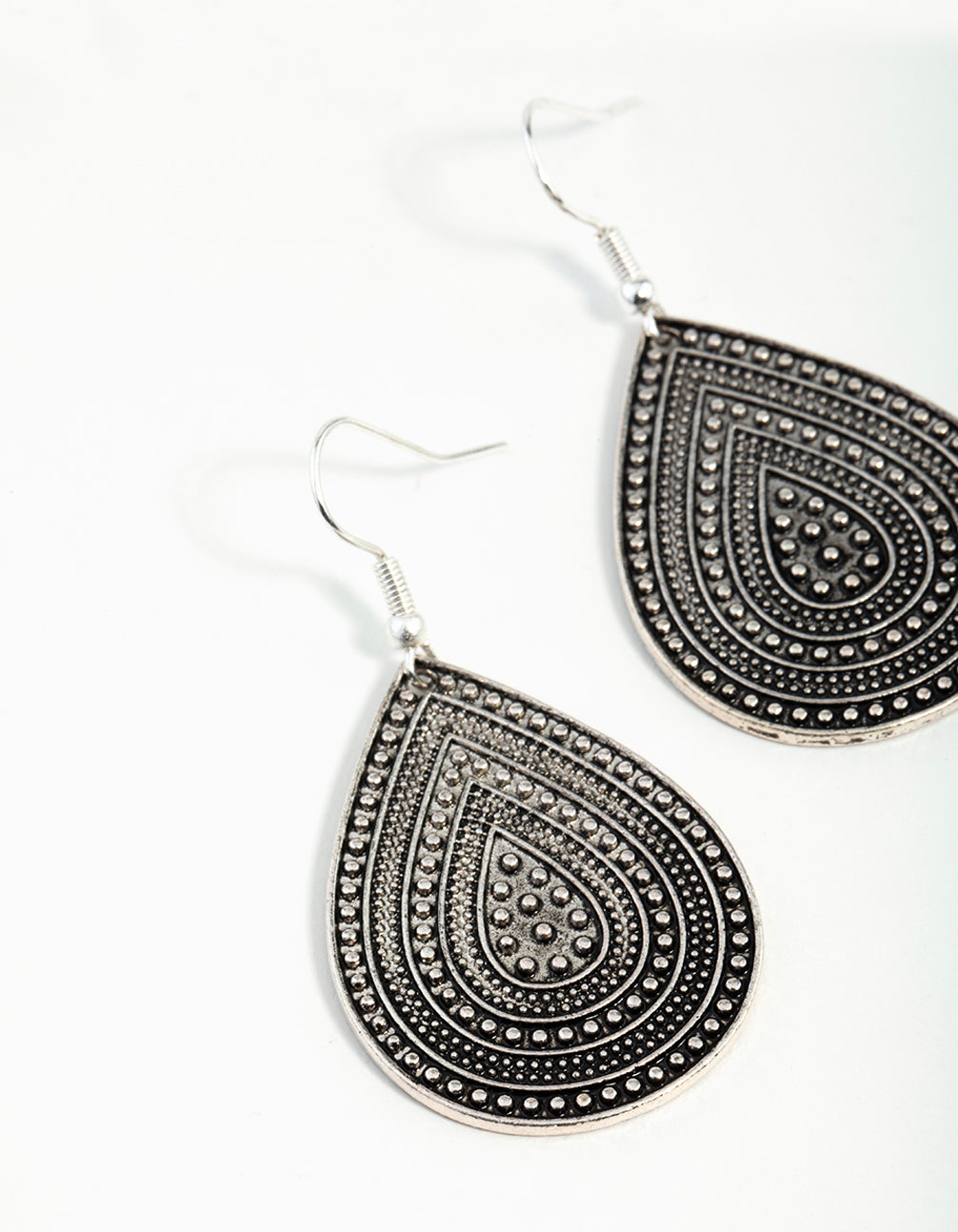 Antique Silver Teardrop Earrings
