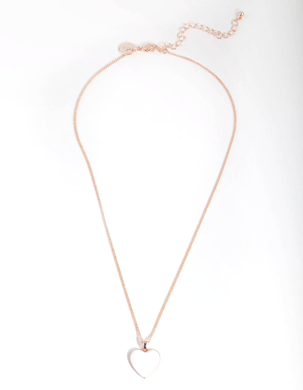 Rose Gold Enamel Heart Necklace