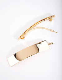 Gold Smooth Bar Hair Clip Pack - link has visual effect only
