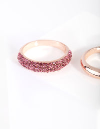 Gold Diamante Curve Band Ring 3 Stack Pack - link has visual effect only