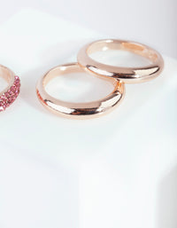 Gold Diamante Curve Band Ring 3 Stack Pack - link has visual effect only