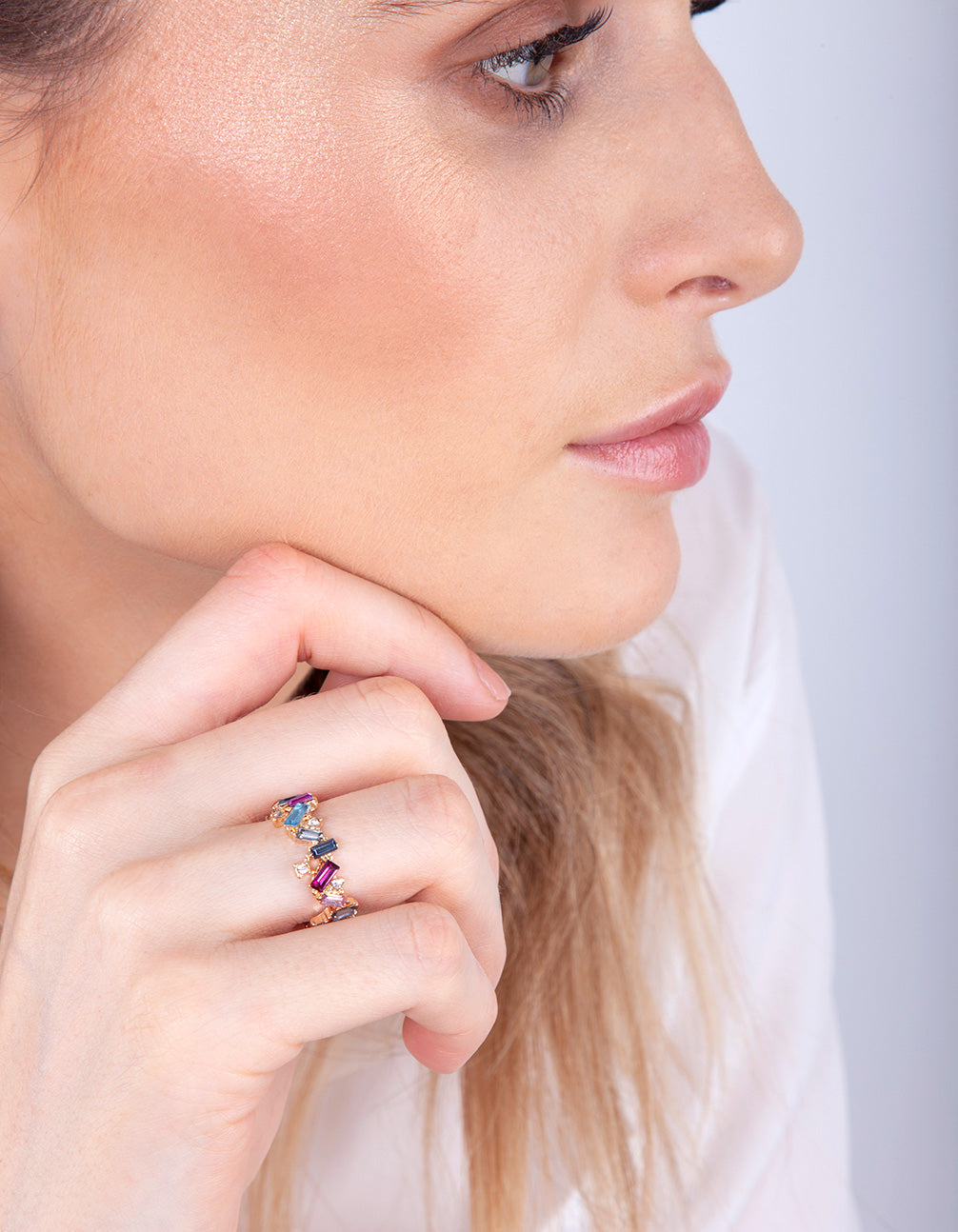 Gold Zigzag Baguette Ring