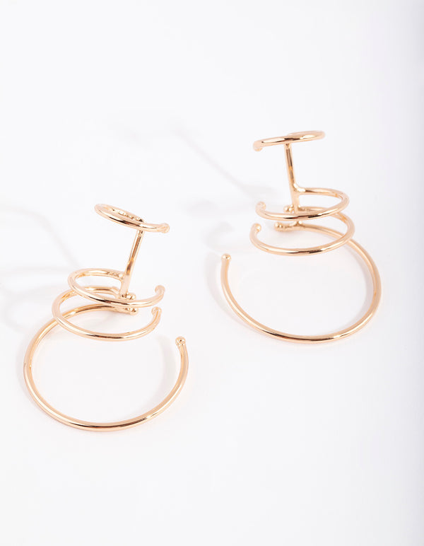 Gold Multi Hoop Cuff Earring Pack
