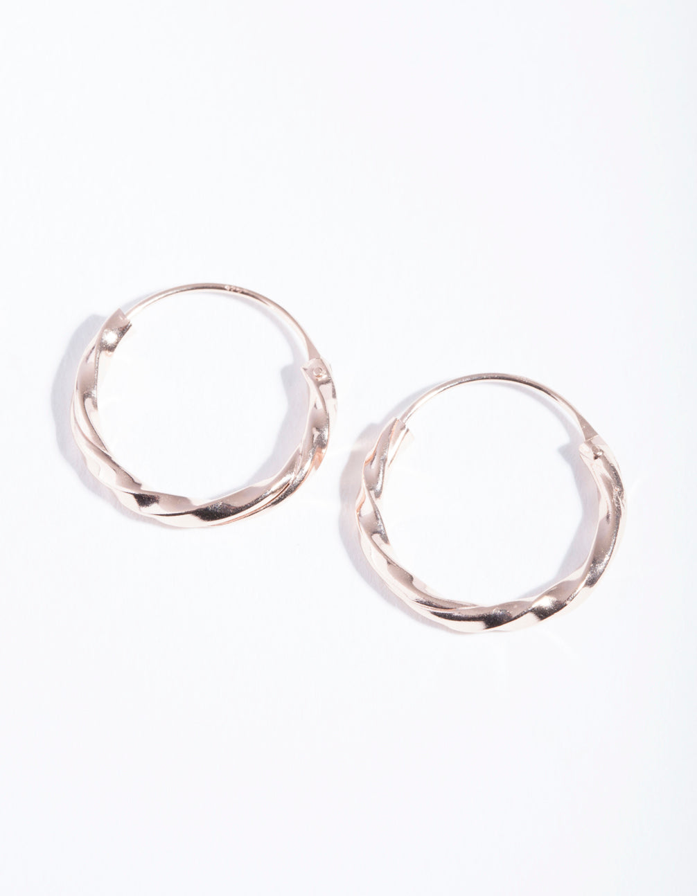 Rose Gold Plated Sterling Silver 18mm Twist Hoop Earrings