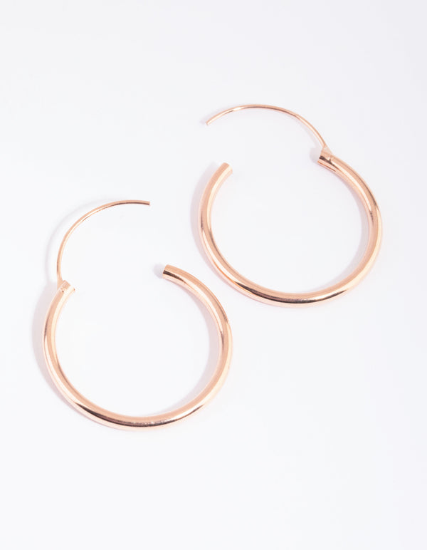 Rose Gold Plated Sterling Silver 25mm Thick Hoop Earrings