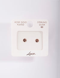Rose Gold Plated Sterling Silver Hammered Stud Earrings - link has visual effect only