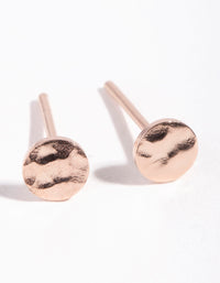 Rose Gold Plated Sterling Silver Hammered Stud Earrings - link has visual effect only