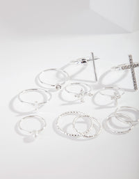 Silver Diamante Cross Ring - link has visual effect only