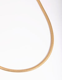 Gold Plated 35cm Flat Snake Necklace - link has visual effect only