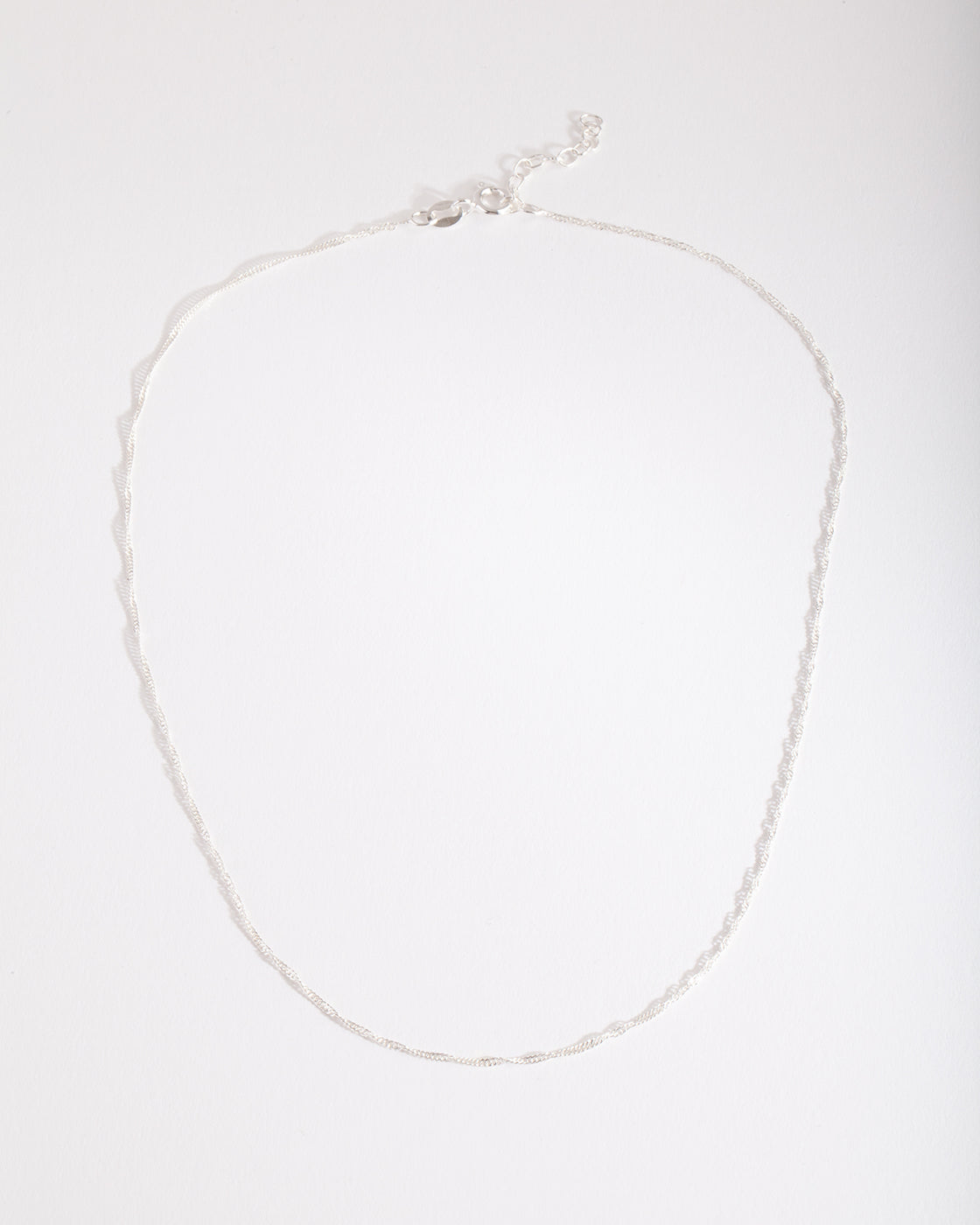 Sterling Silver Singapore Chain 38cm Necklace