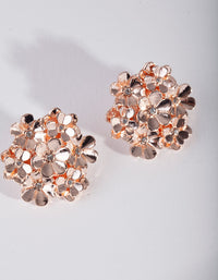 Rose Gold Flower Cluster Stud Earrings - link has visual effect only