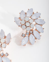 White Rose Gold Gem Stud Earrings - link has visual effect only