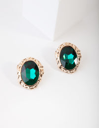 Gold Antique Stone Stud Earrings - link has visual effect only