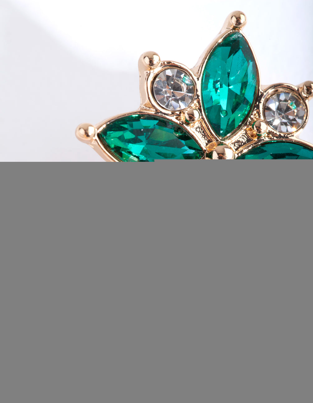 Gold Jewel Butterfly Flower Stud Earrings
