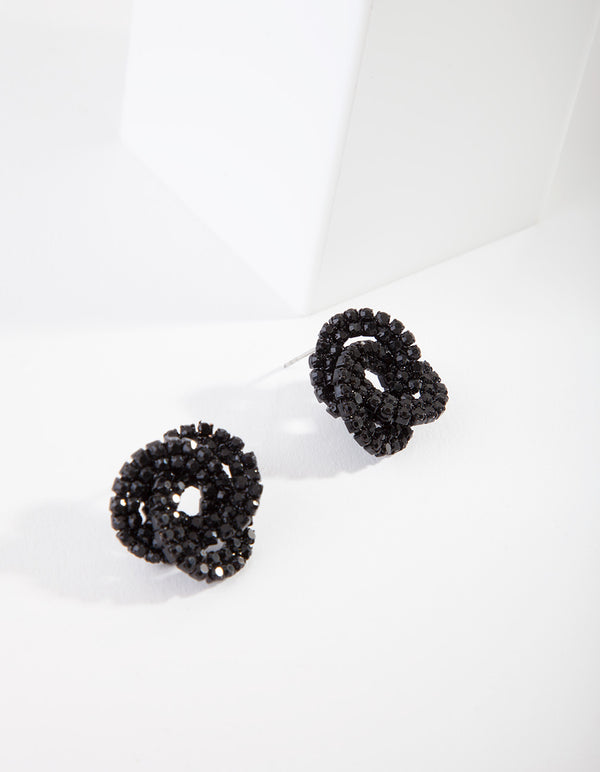Black Knot Stud Earrings
