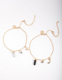 Gold Clustered Bracelet Anklet Gift Box - link has visual effect only