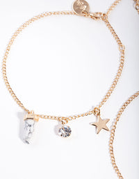 Gold Clustered Bracelet Anklet Gift Box - link has visual effect only