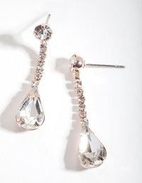 Rose Gold Mini Diamante Teardrop Earrings - link has visual effect only