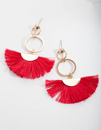 Red Tassel Earrings - link has visual effect only