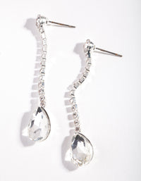 Silver Diamante Teardrop Earrings - link has visual effect only